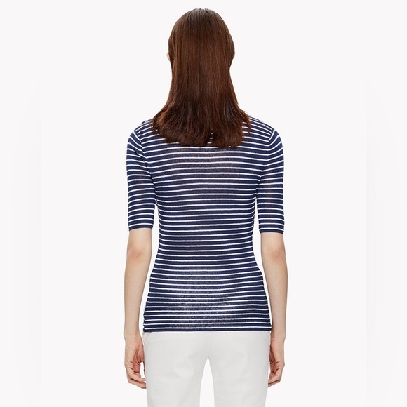 Theory Linen Stripe Tee - Picture 8 of 8